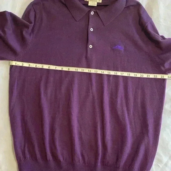 Martin 100% Italian Purple Merino Wool Golf Pull Over Sweater, Size XL. - Picture 7 of 9